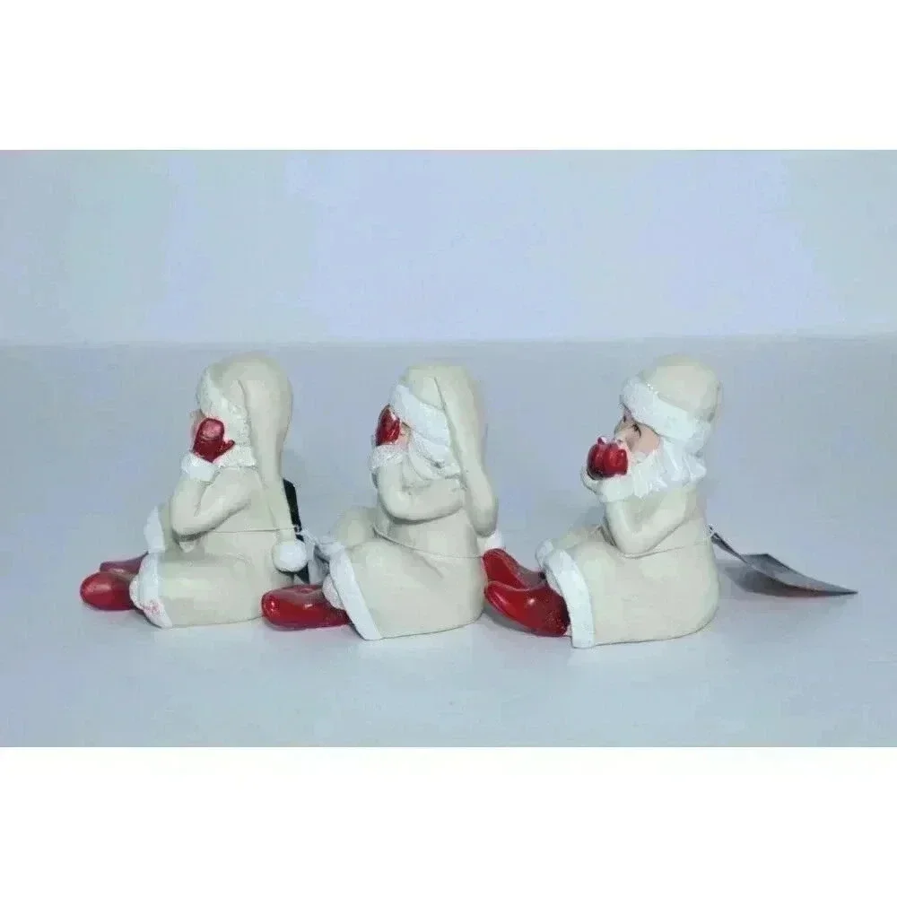 Creativeco-op Set of 3 Vintage Santas, Whimsical,‎ Farmhouse BOHO Decor 3 